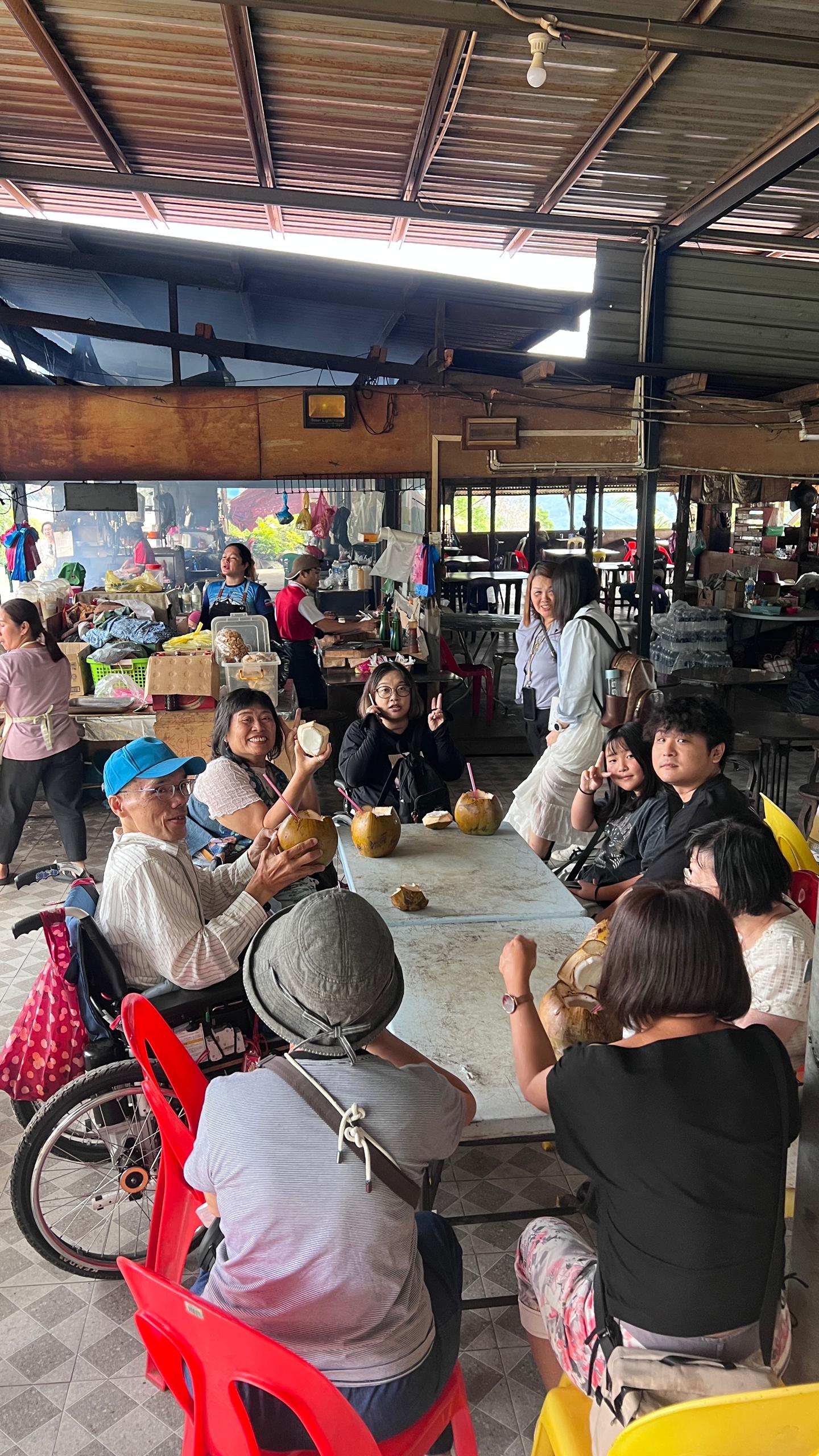 Family sharing ice cream together