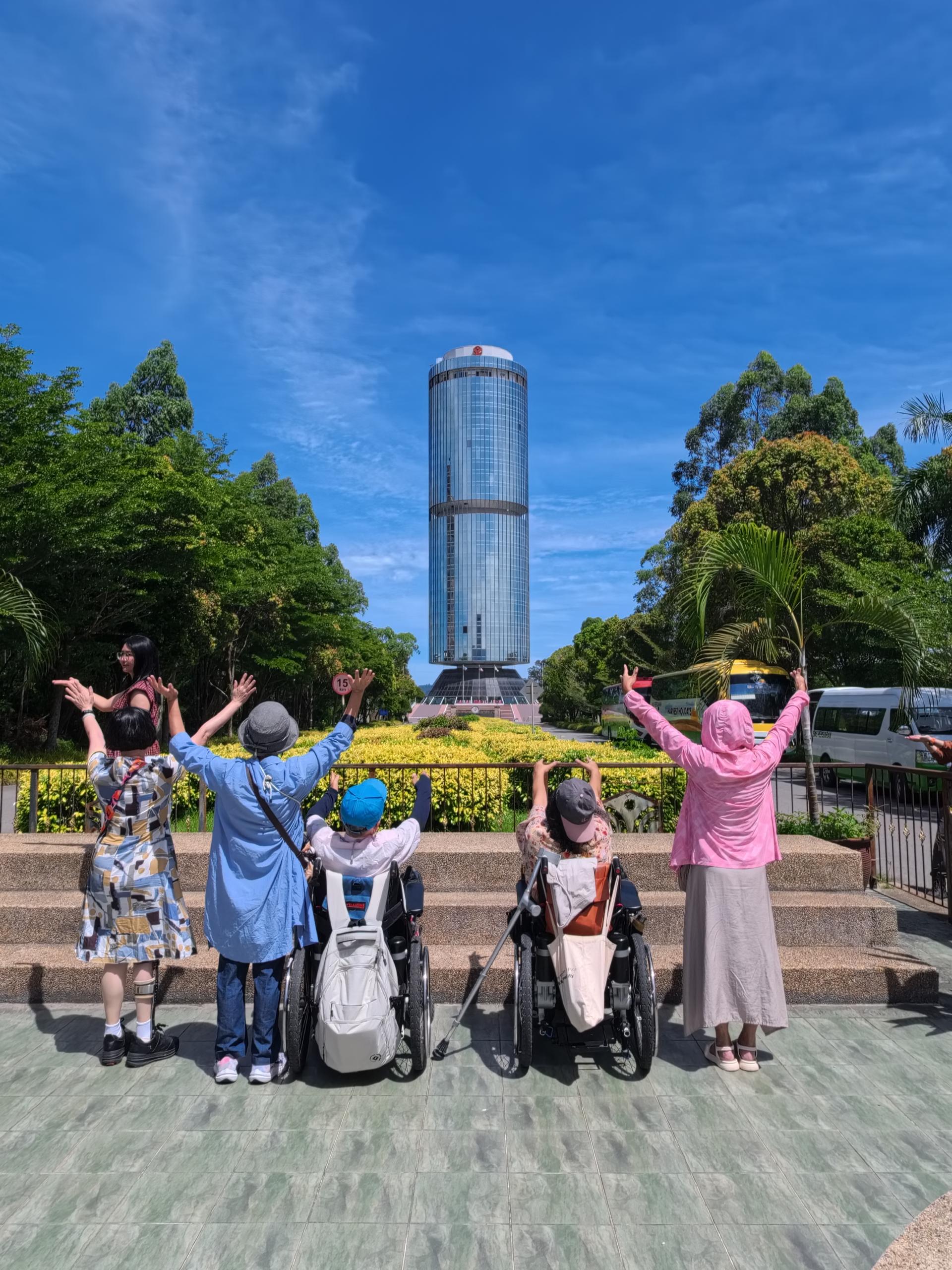 Wheelchair users at the City Mosque, Kota Kinabalu